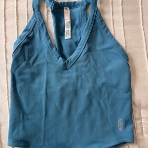 FP Movement by Free People Teal Ribbed Tank Top